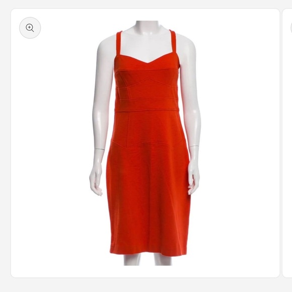 Diane Von Furstenberg Bold Orange Midi Dress - Picture 2 of 3